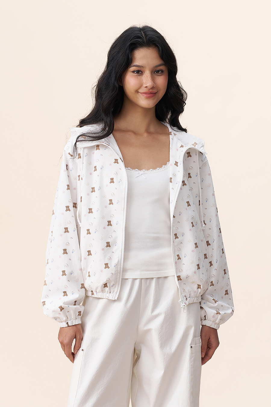 Bear Print Hooded Jacket|yescci-YESCCI.com