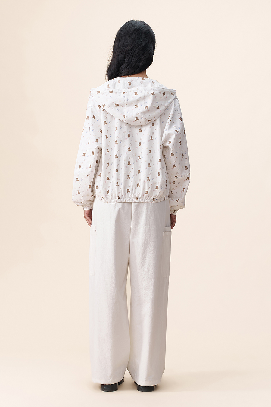 Bear Print Hooded Jacket|yescci-YESCCI.com