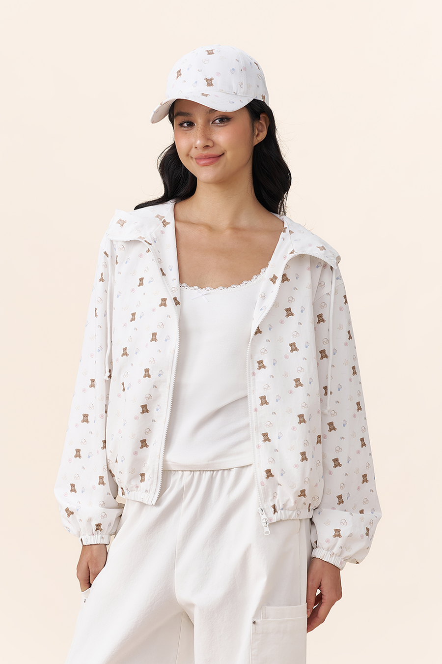 Bear Print Hooded Jacket|yescci-YESCCI.com