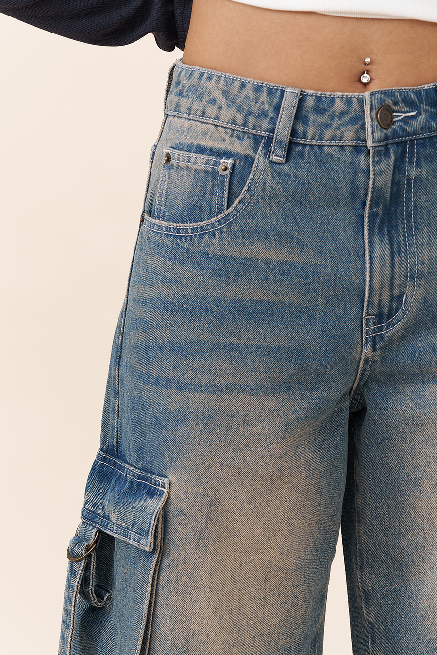 Retro Denim Cargo Shorts|yescci