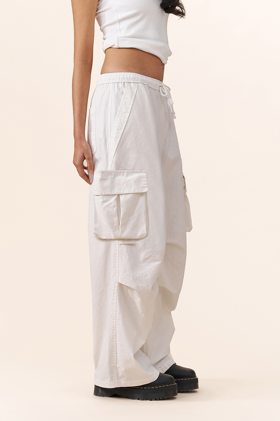 Loose Fit Drawstring Cargo Pants|yescci-YESCCI.com