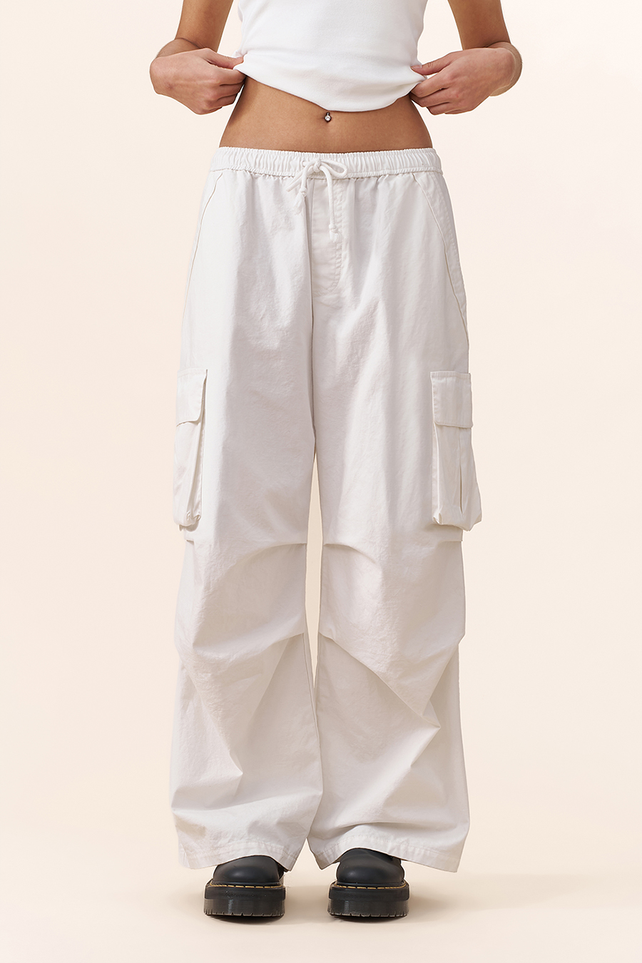 Loose Fit Drawstring Cargo Pants|yescci-YESCCI.com