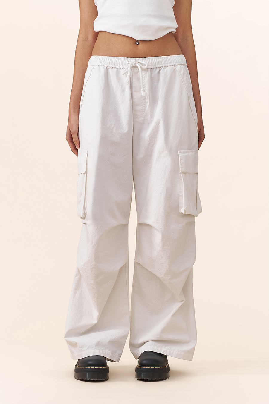 Loose Fit Drawstring Cargo Pants|yescci-YESCCI.com
