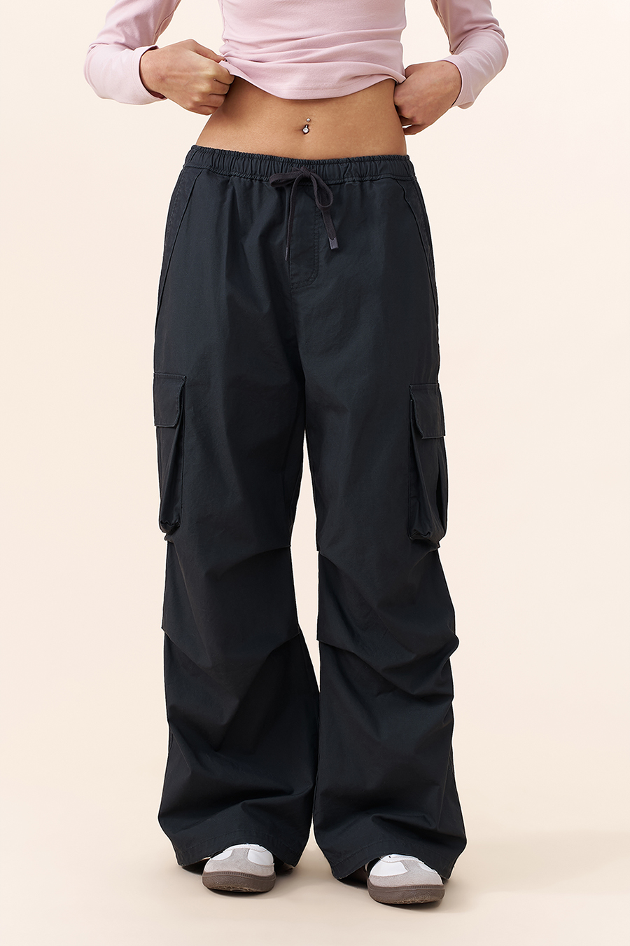 Loose Fit Drawstring Cargo Pants|yescci-YESCCI.com