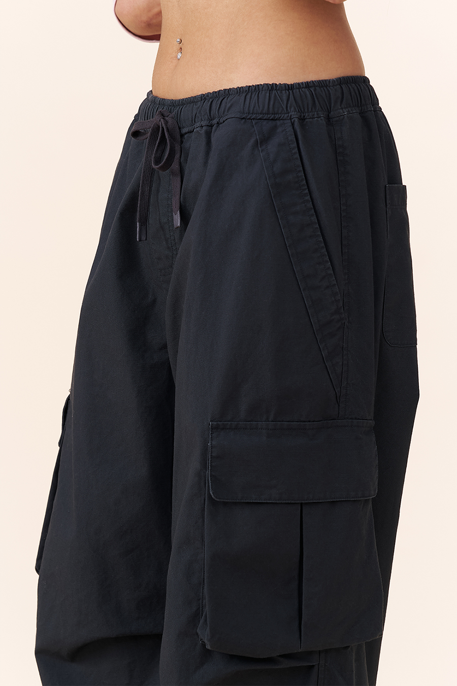 Loose Fit Drawstring Cargo Pants|yescci-YESCCI.com