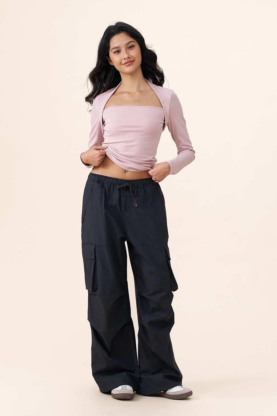 Loose Fit Drawstring Cargo Pants|yescci-YESCCI.com