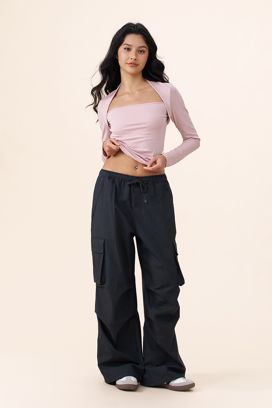 Loose Fit Drawstring Cargo Pants|yescci-YESCCI.com