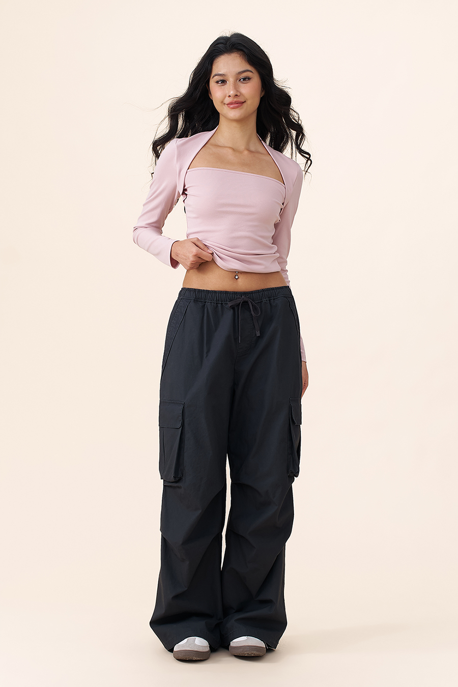Loose Fit Drawstring Cargo Pants|yescci-YESCCI.com
