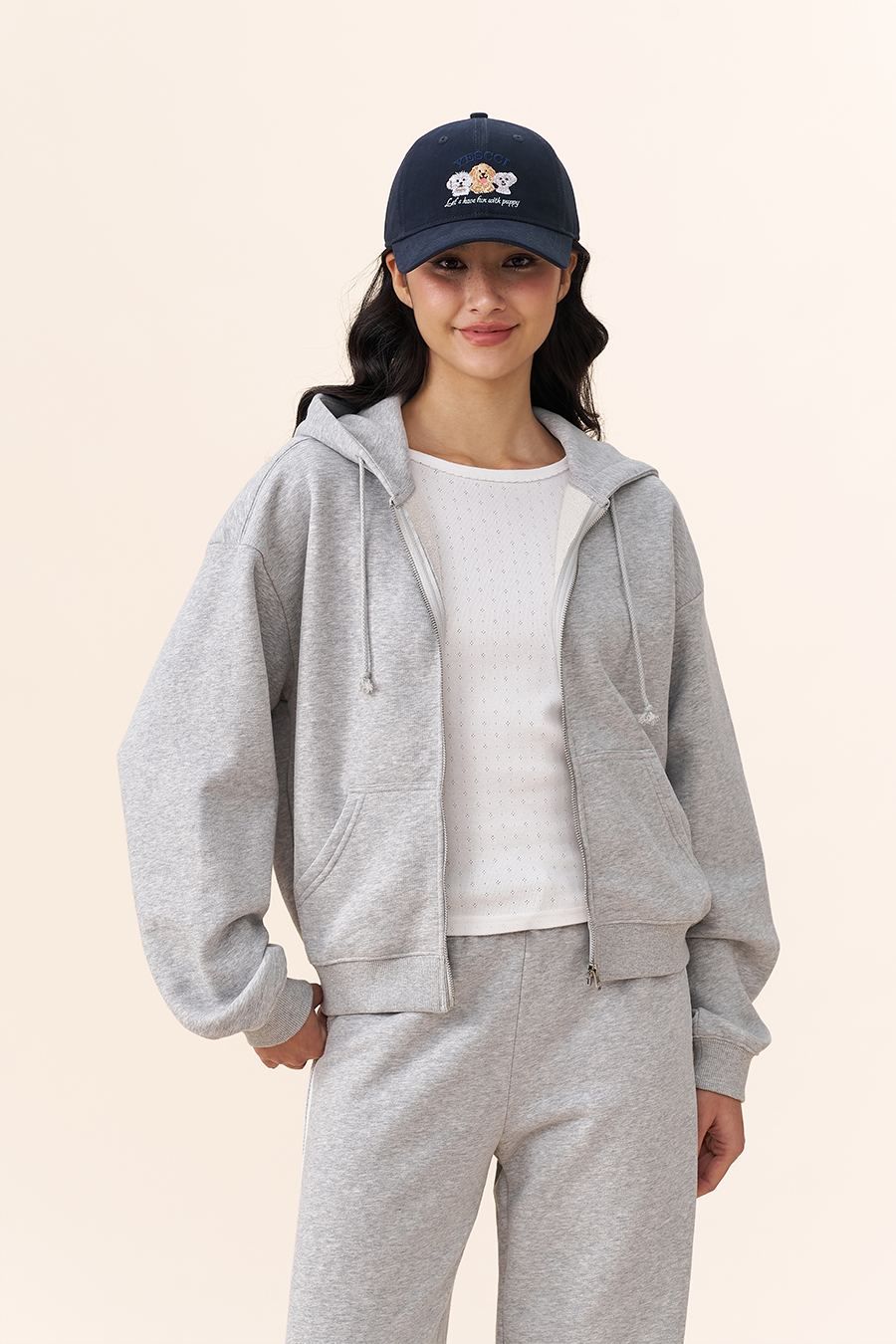 Loose Full-Zip Hoodie|yescci