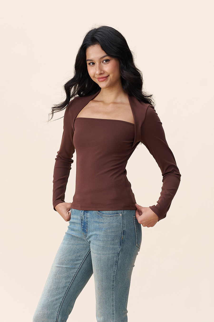 Square Neck Layered Style Blouse|yescci