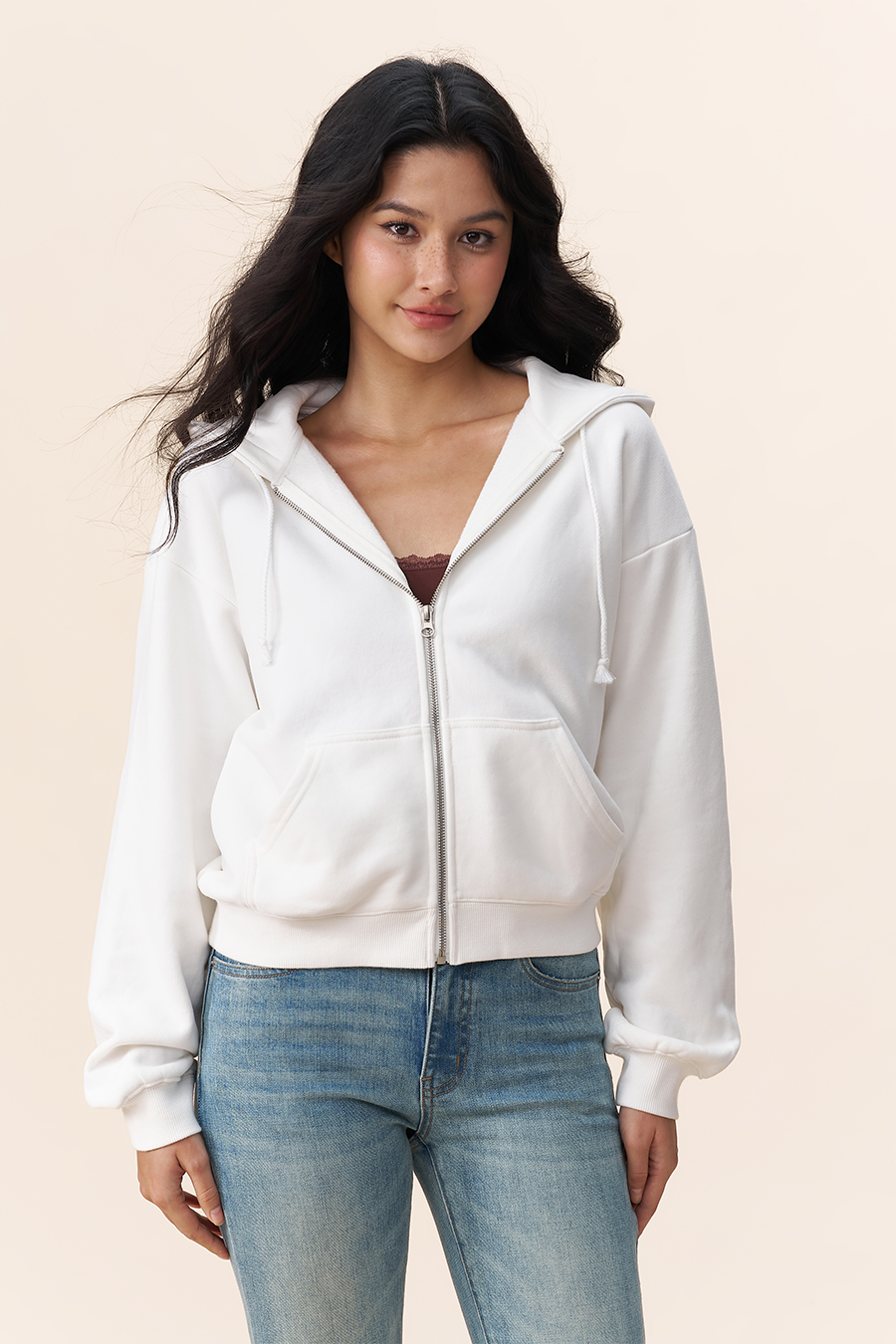 Loose Full-Zip Hoodie|yescci