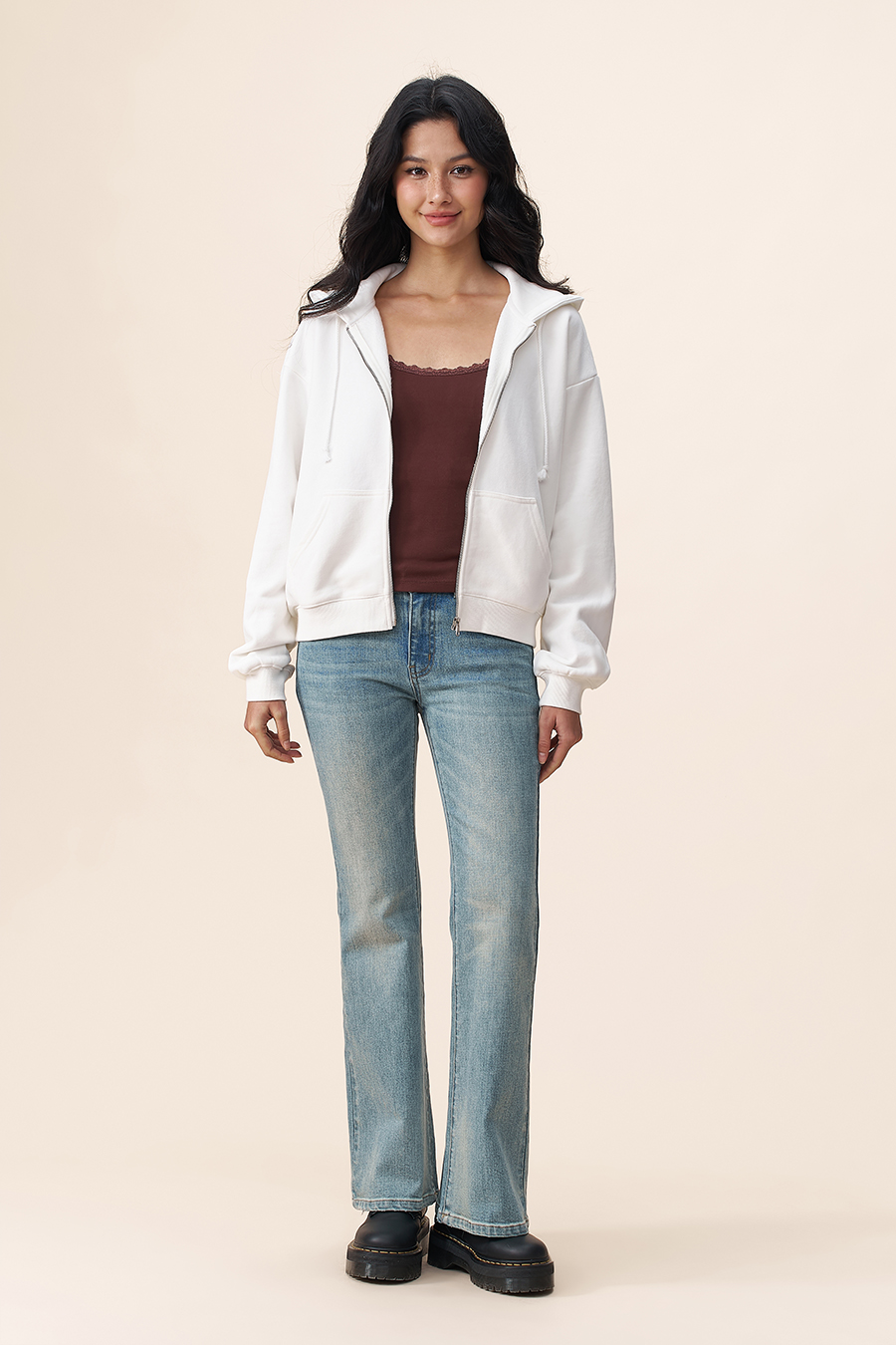 Loose Full-Zip Hoodie|yescci
