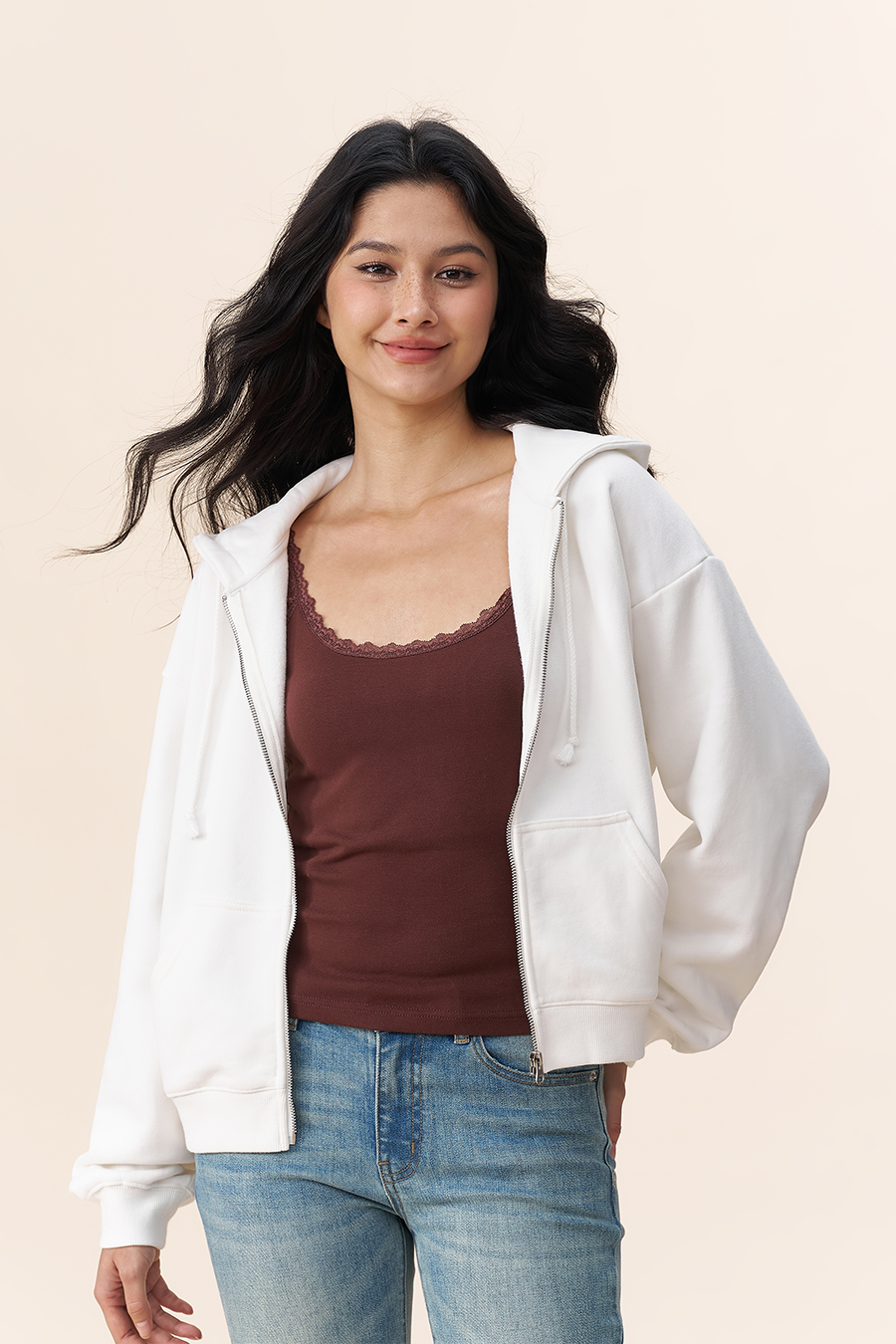 Loose Full-Zip Hoodie|yescci