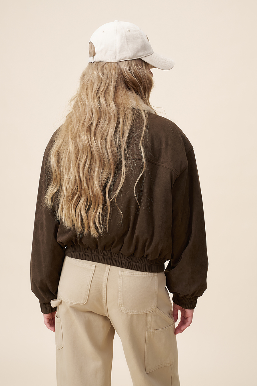 Shearling Trim Suede Jacket|yescci-YESCCI.com