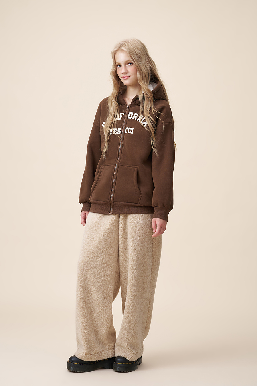Fleece Wide Leg Pants|yescci-YESCCI.com