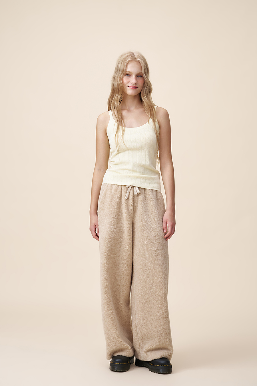 Fleece Wide Leg Pants|yescci-YESCCI.com