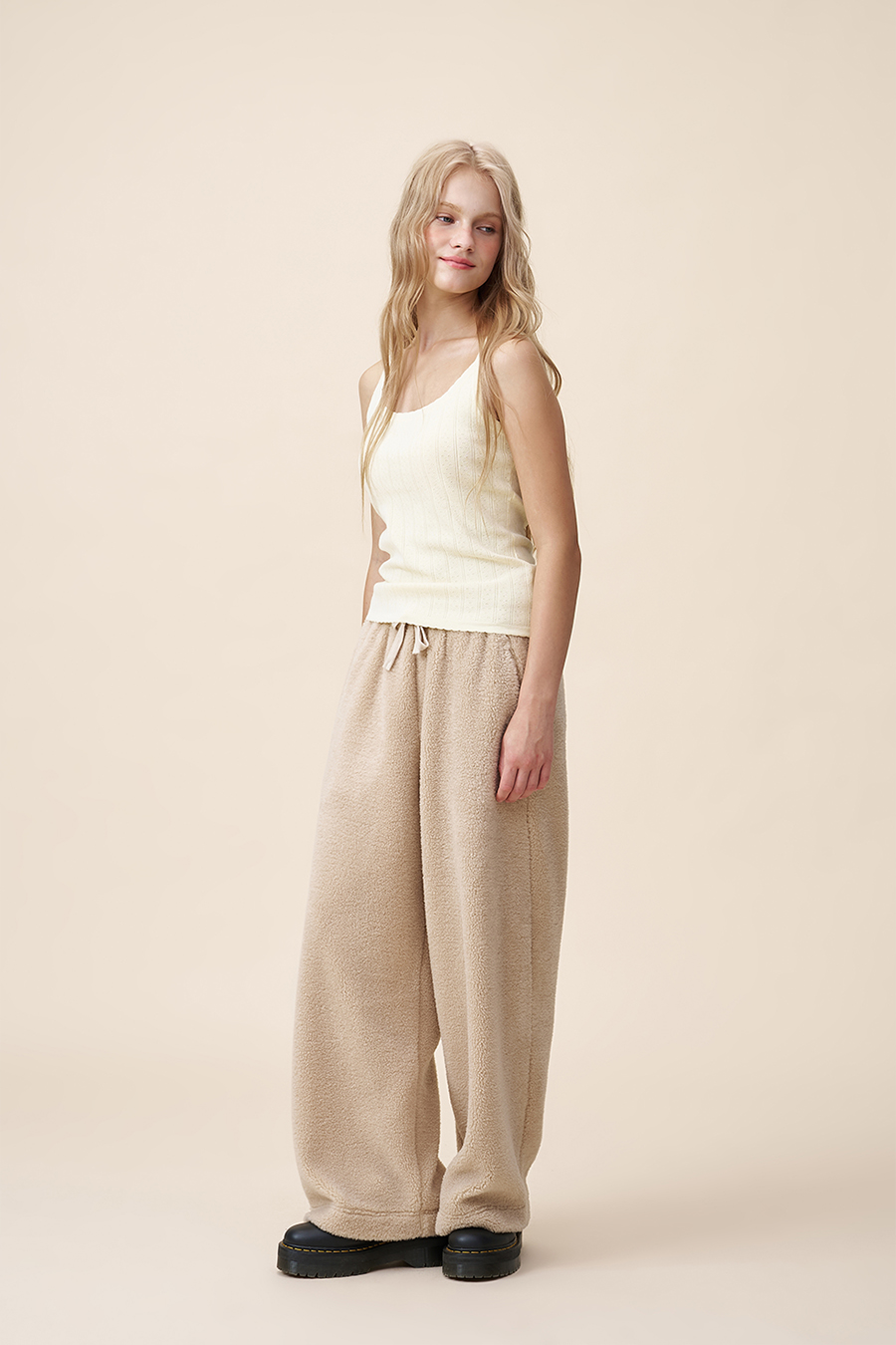 Fleece Wide Leg Pants|yescci-YESCCI.com
