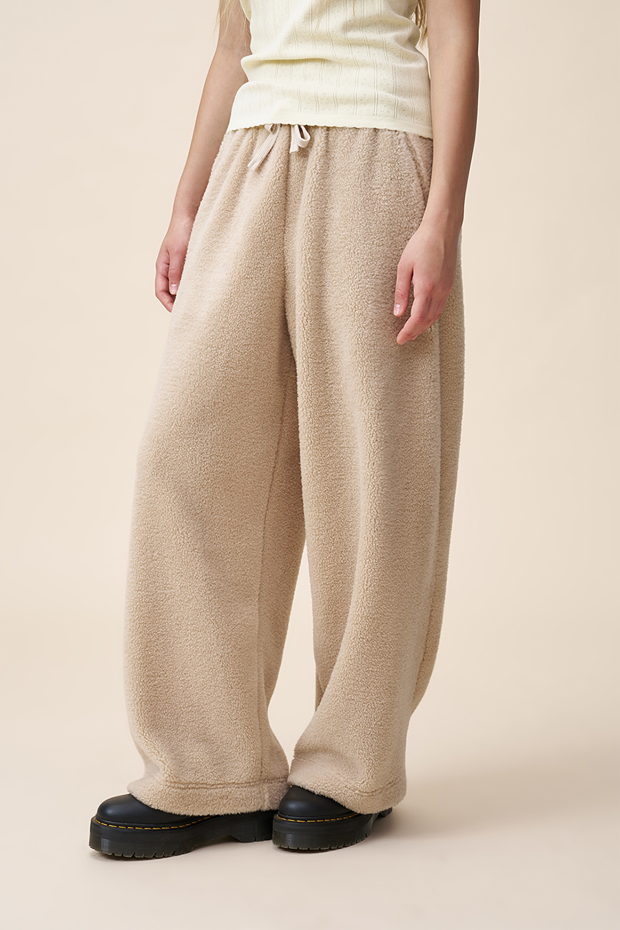 Fleece Wide Leg Pants|yescci-YESCCI.com