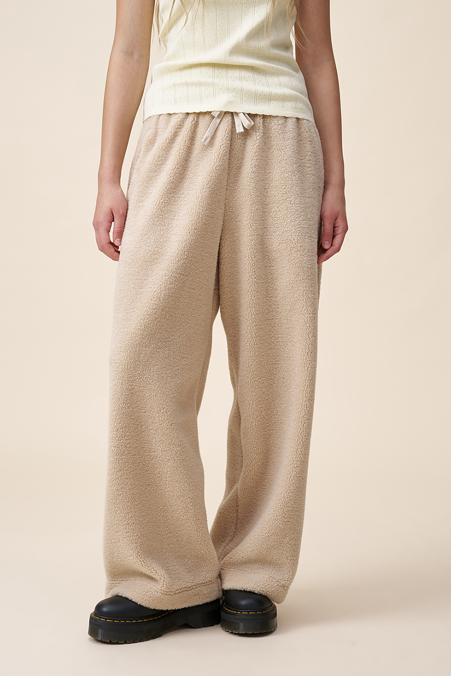 Fleece Wide Leg Pants|yescci-YESCCI.com