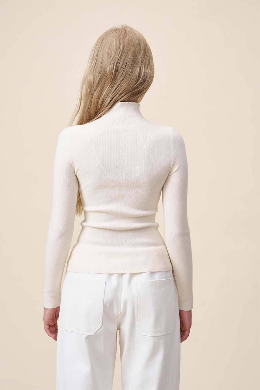 Fitted Turtleneck Knit Top|yescci-YESCCI.com