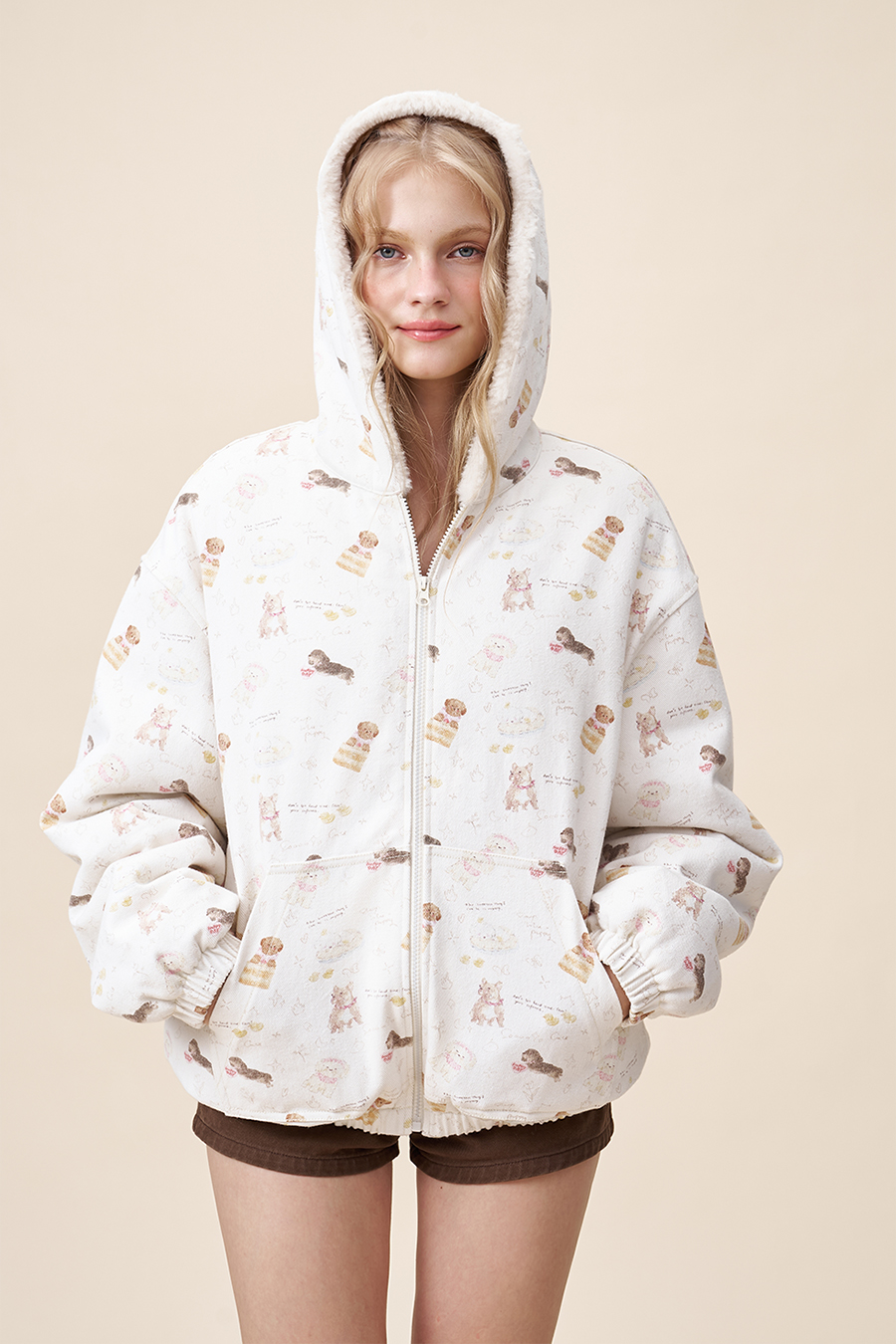 Printed Fleece Hoodie|yescci-YESCCI.com