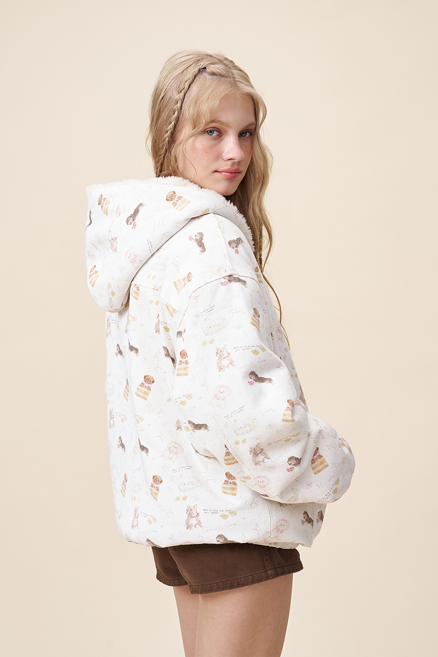 Printed Fleece Hoodie|yescci-YESCCI.com