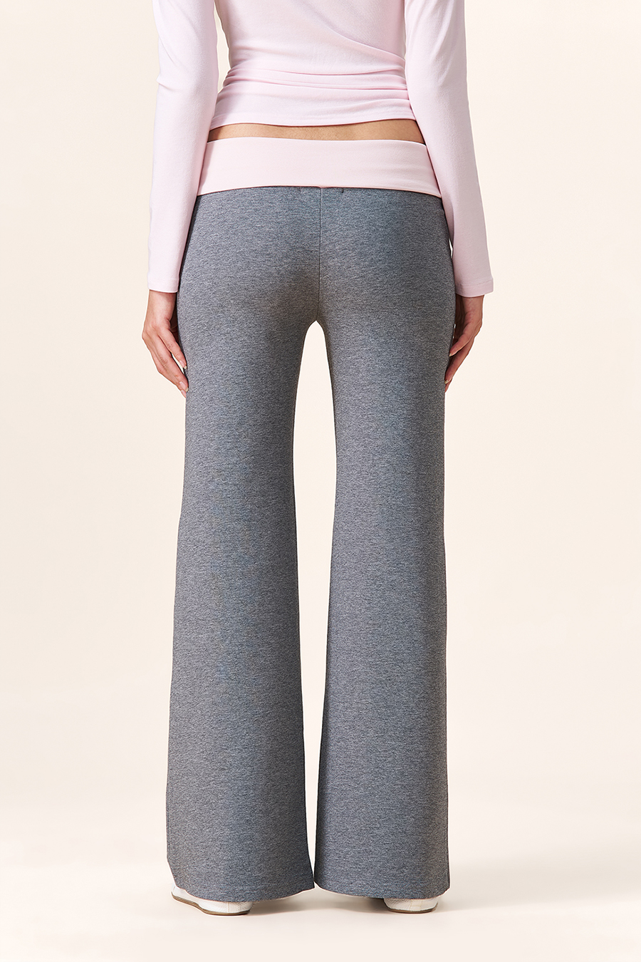 Contrast Waist Wide Leg Pants|yescci-YESCCI.com