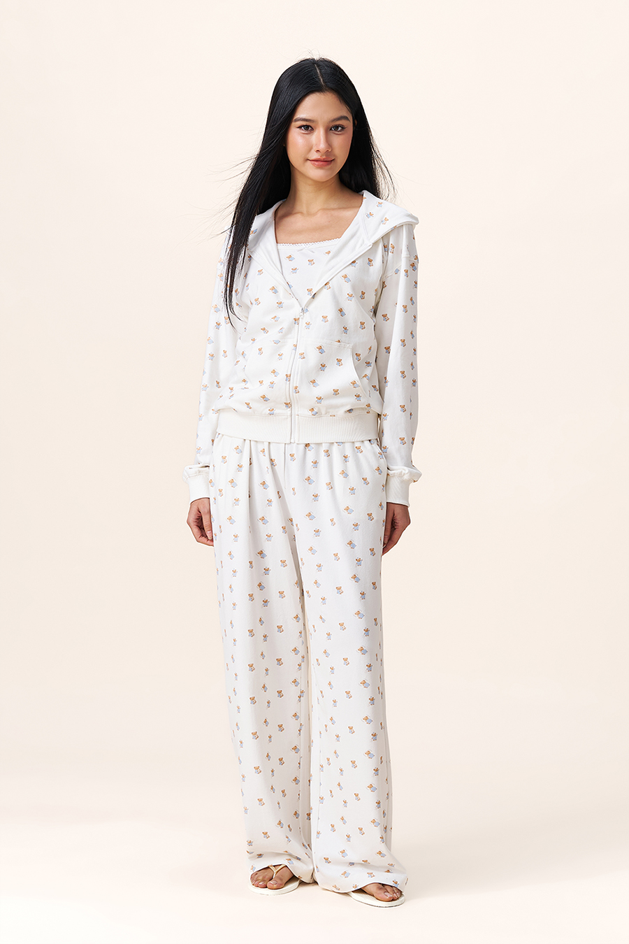 Bear Print Casual Pants|yescci-YESCCI.com