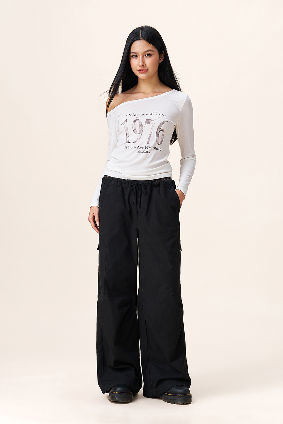 Elastic Waist Cargo Pants|yescci-YESCCI.com
