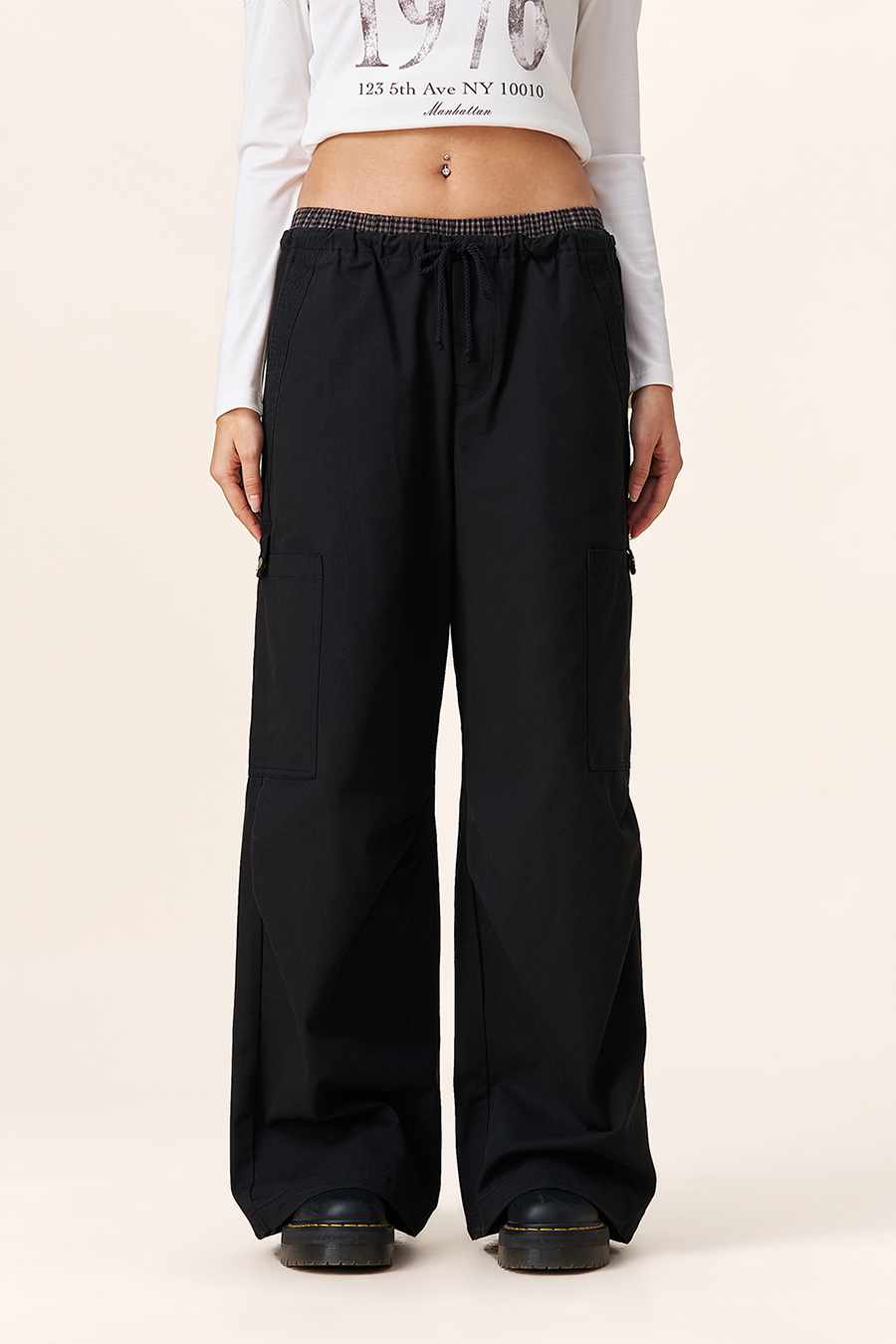 Elastic Waist Cargo Pants|yescci-YESCCI.com