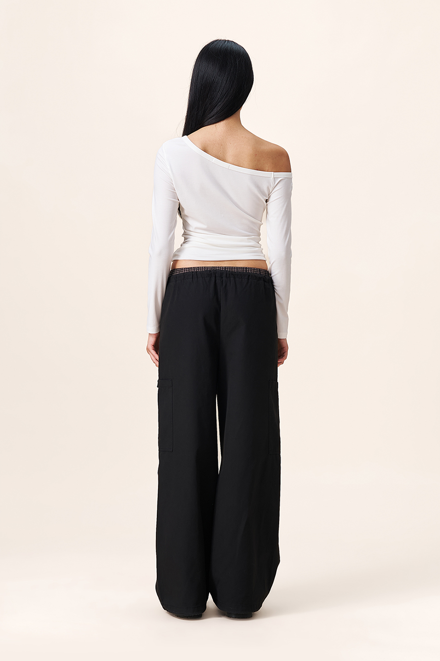 Slim Fit Printed Off-Shoulder Long Sleeve Top|yescci