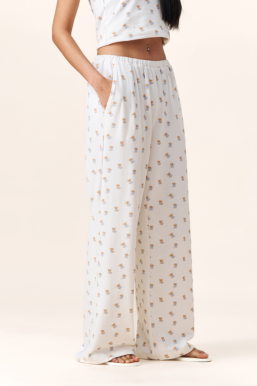 Bear Print Casual Pants|yescci-YESCCI.com