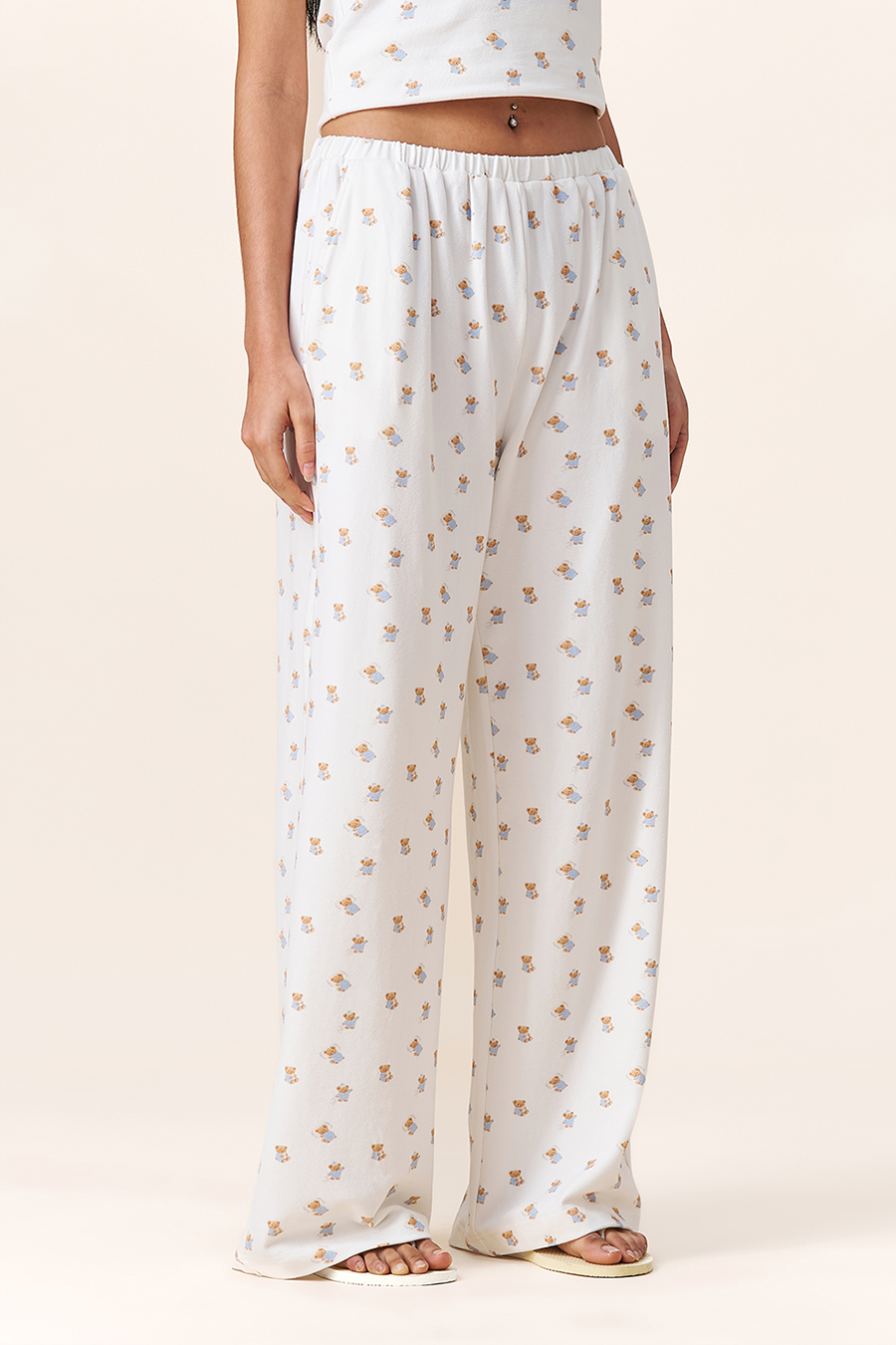 Bear Print Casual Pants|yescci-YESCCI.com