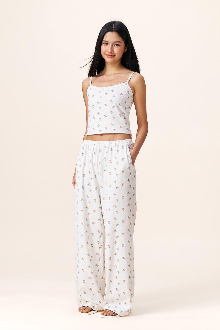 Bear Print Casual Pants|yescci-YESCCI.com