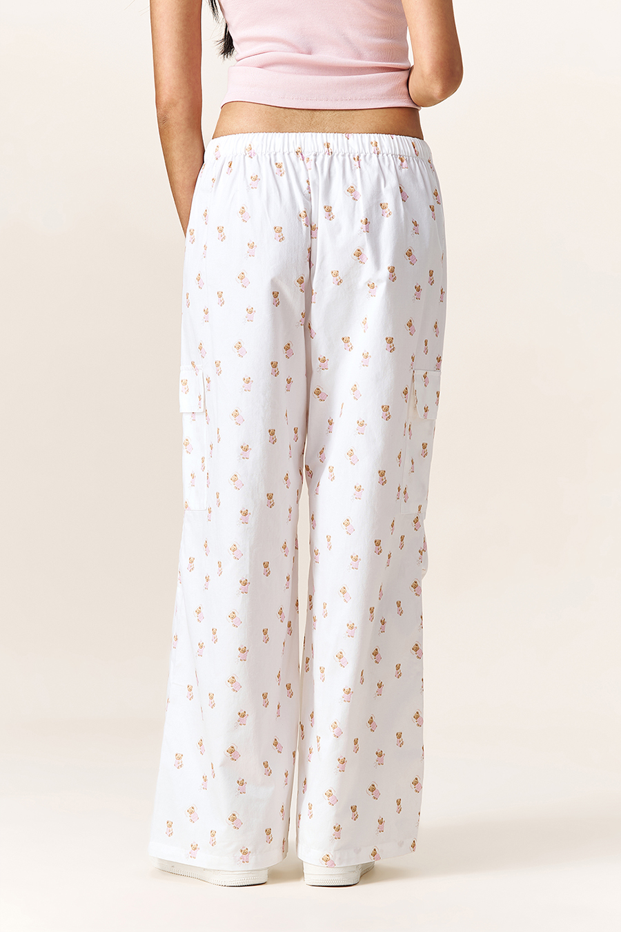 Teddy Bear Print Cargo Pants|yescci-YESCCI.com