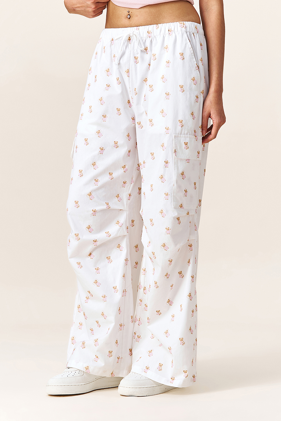 Teddy Bear Print Cargo Pants|yescci-YESCCI.com