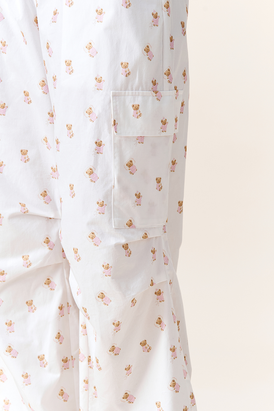Teddy Bear Print Cargo Pants|yescci-YESCCI.com