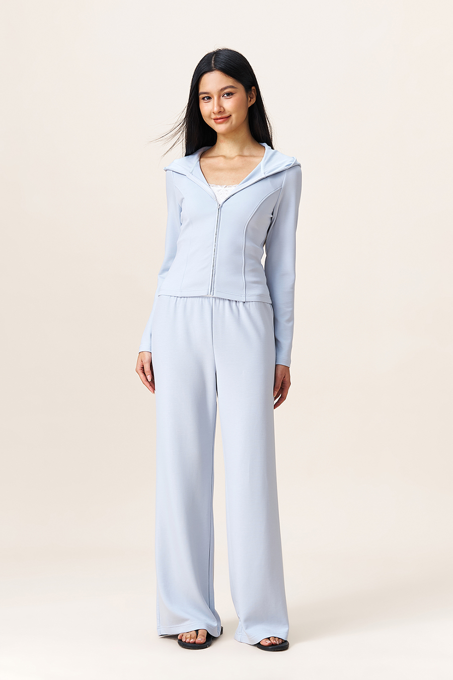 Blue Casual Pants|yescci-YESCCI.com