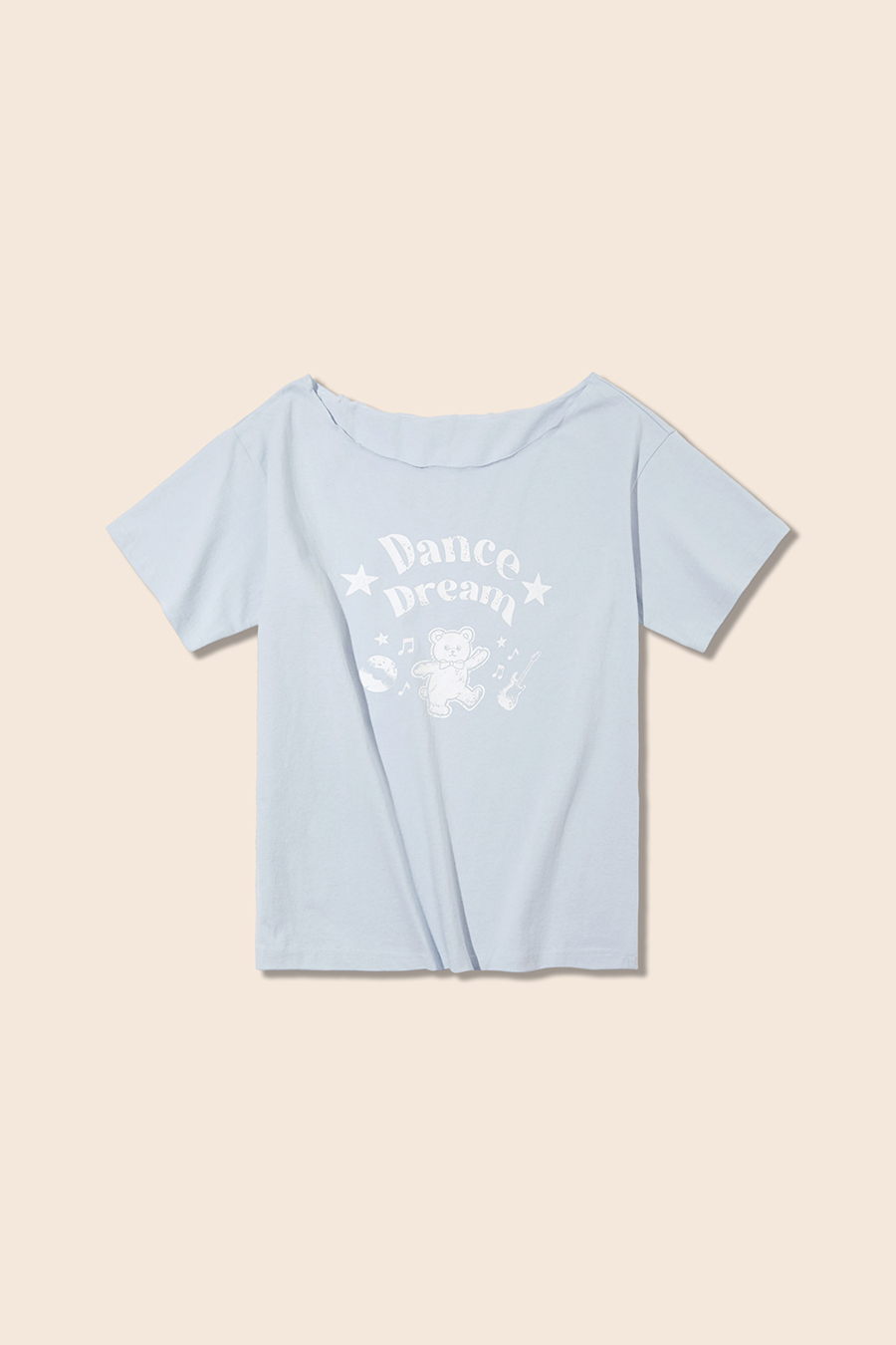 Wide Neck Bear Graphic Top|yescci
