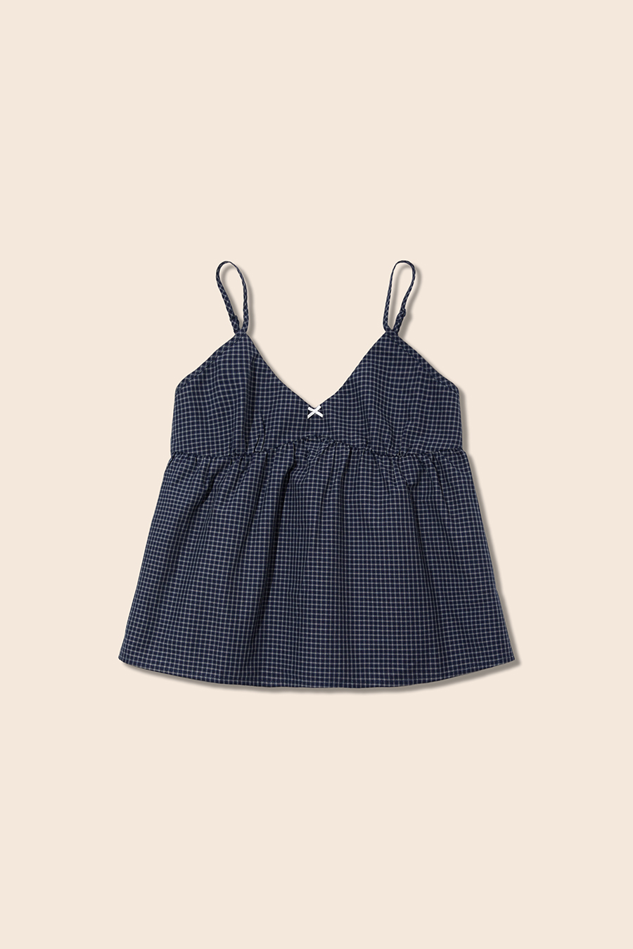 Gingham Peplum Cami Top|yescci