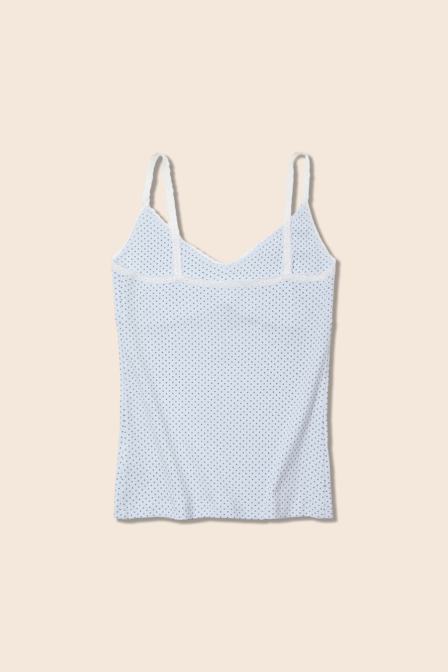 Lace Trim Polka Dot Cami|yescci
