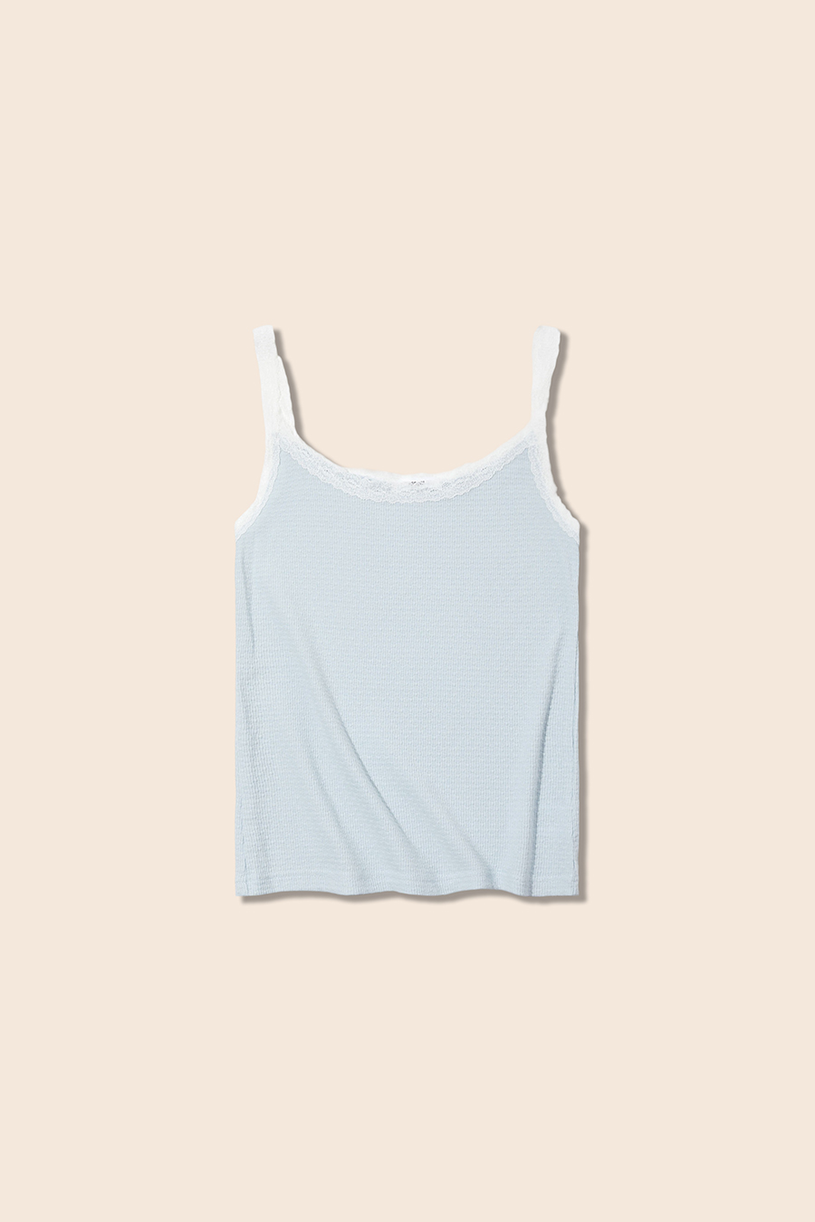 Lace Trim Waffle Knit Cami Top|yescci-YESCCI.com