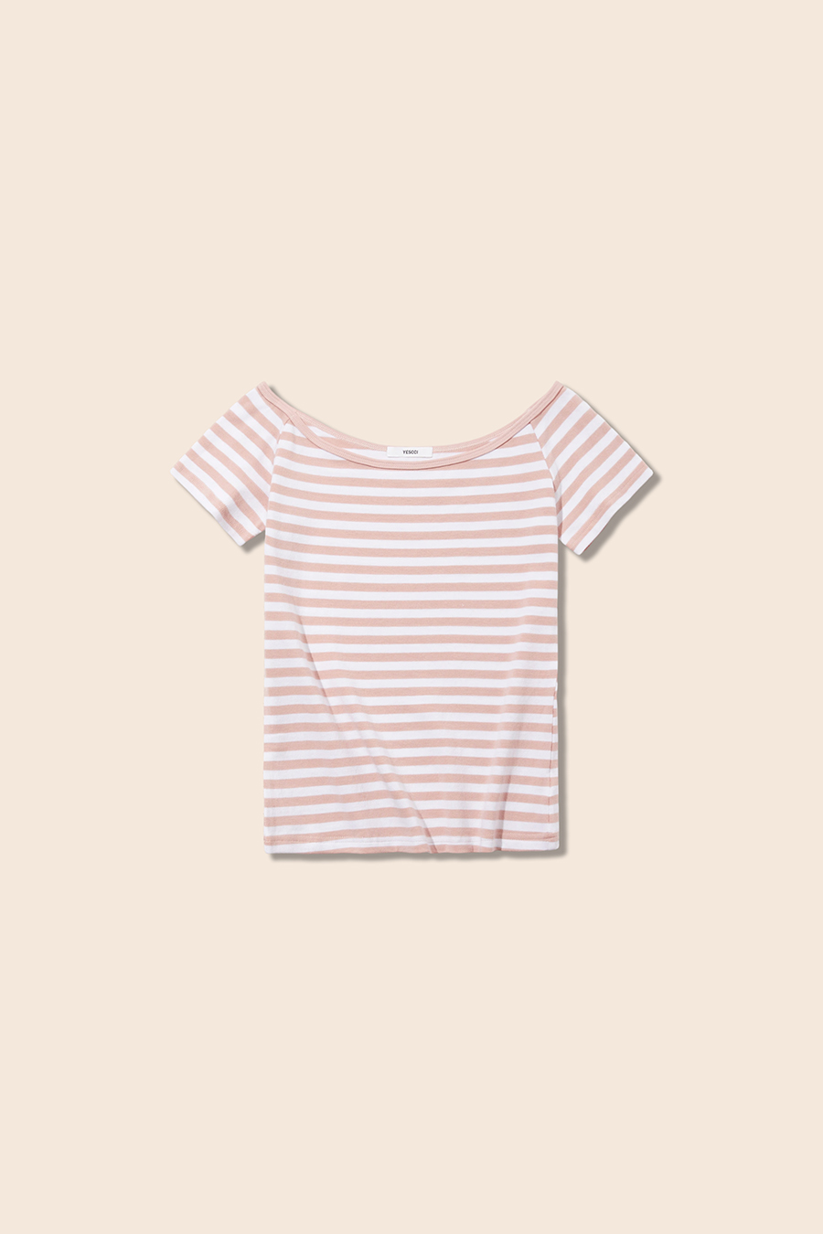 Striped Off-Shoulder Tee|yescci