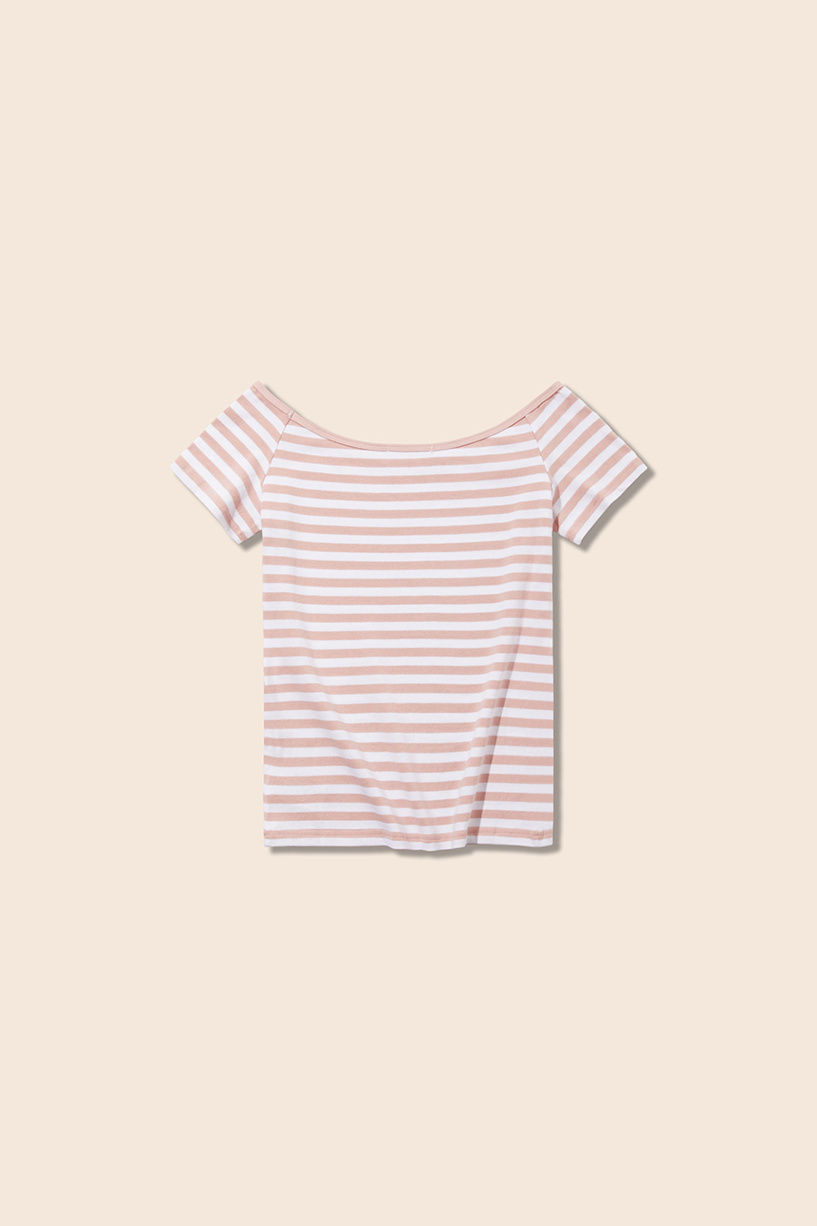 Striped Off-Shoulder Tee|yescci