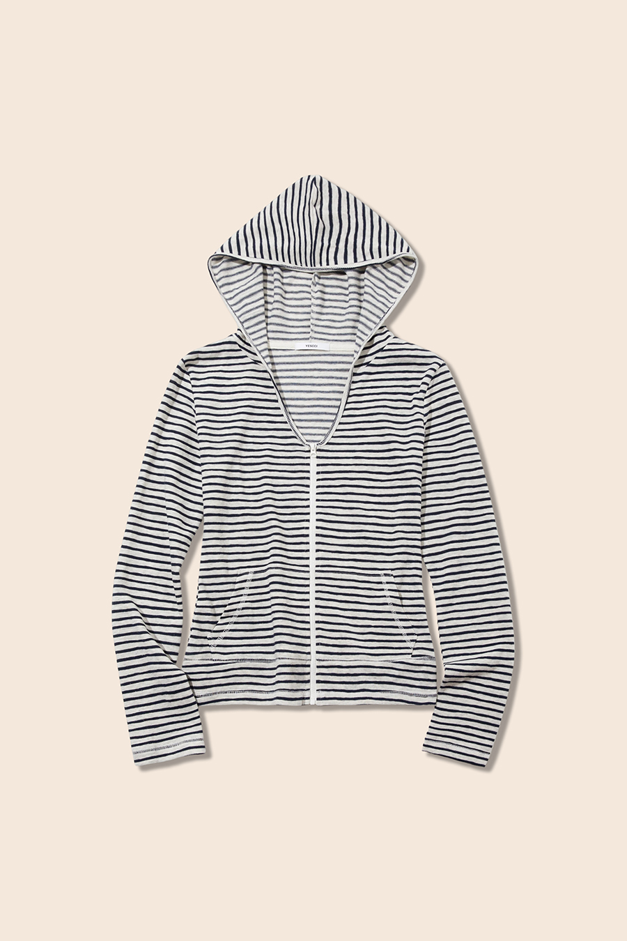 Slim Fit Striped Long Sleeve Hoodie|yescci