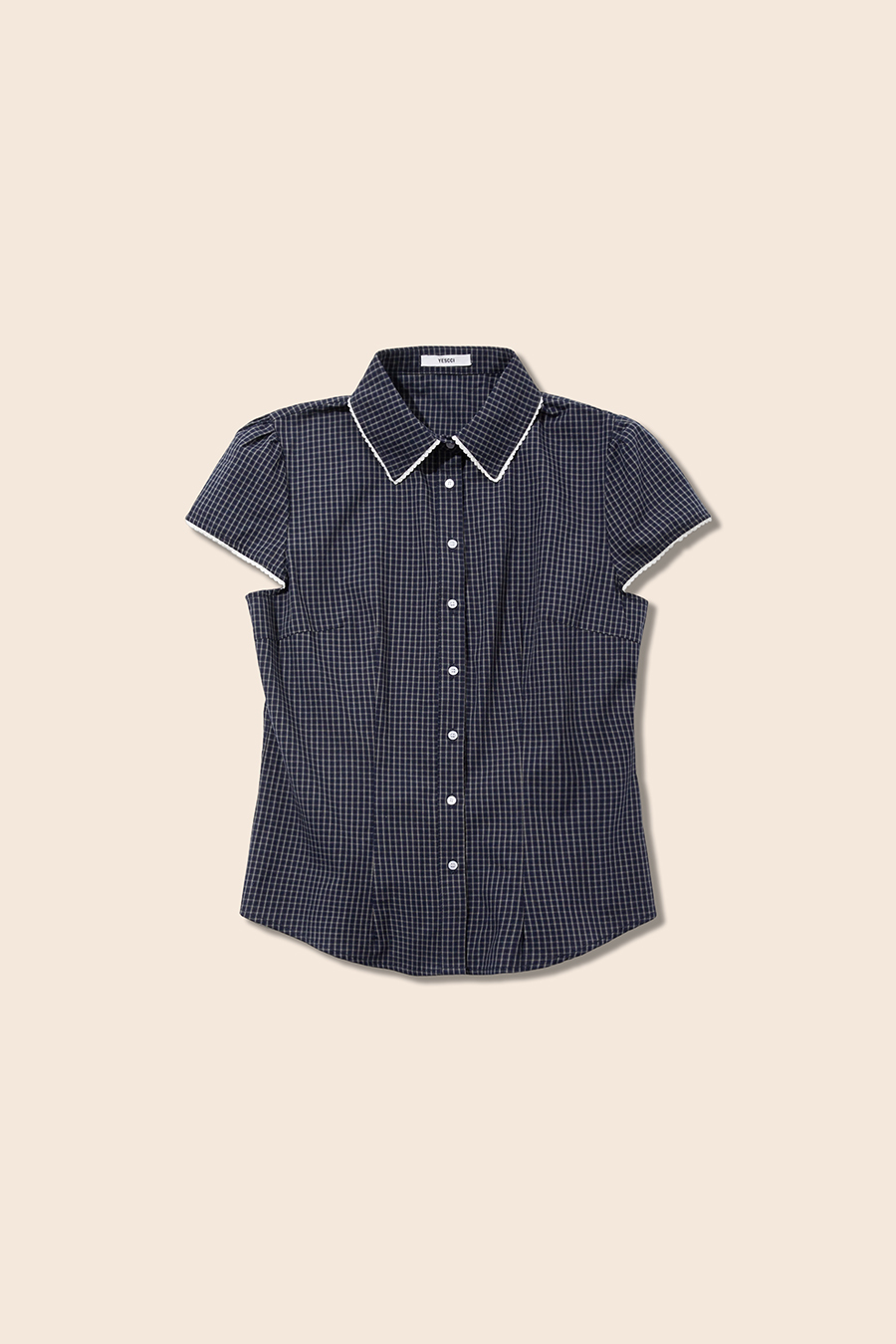 Short Sleeve Checkered Shirt|yescci