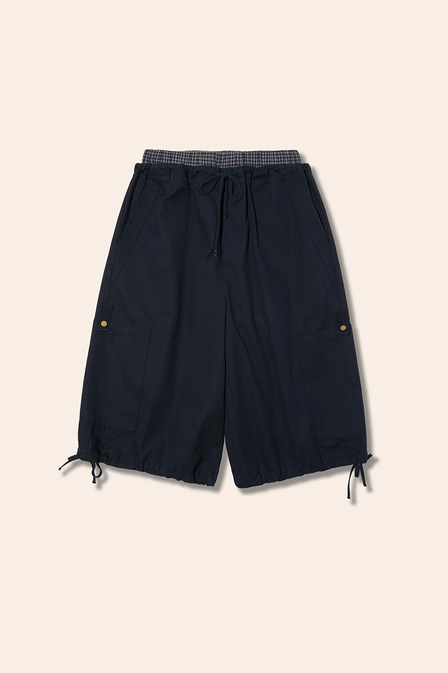 Drawstring Hem Cargo Shorts|yescci