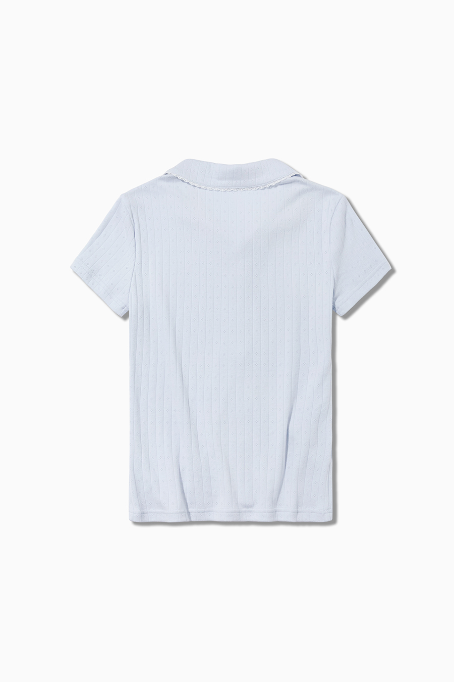 Lace Trim Peter Pan Collar Tee|yescci-YESCCI.com