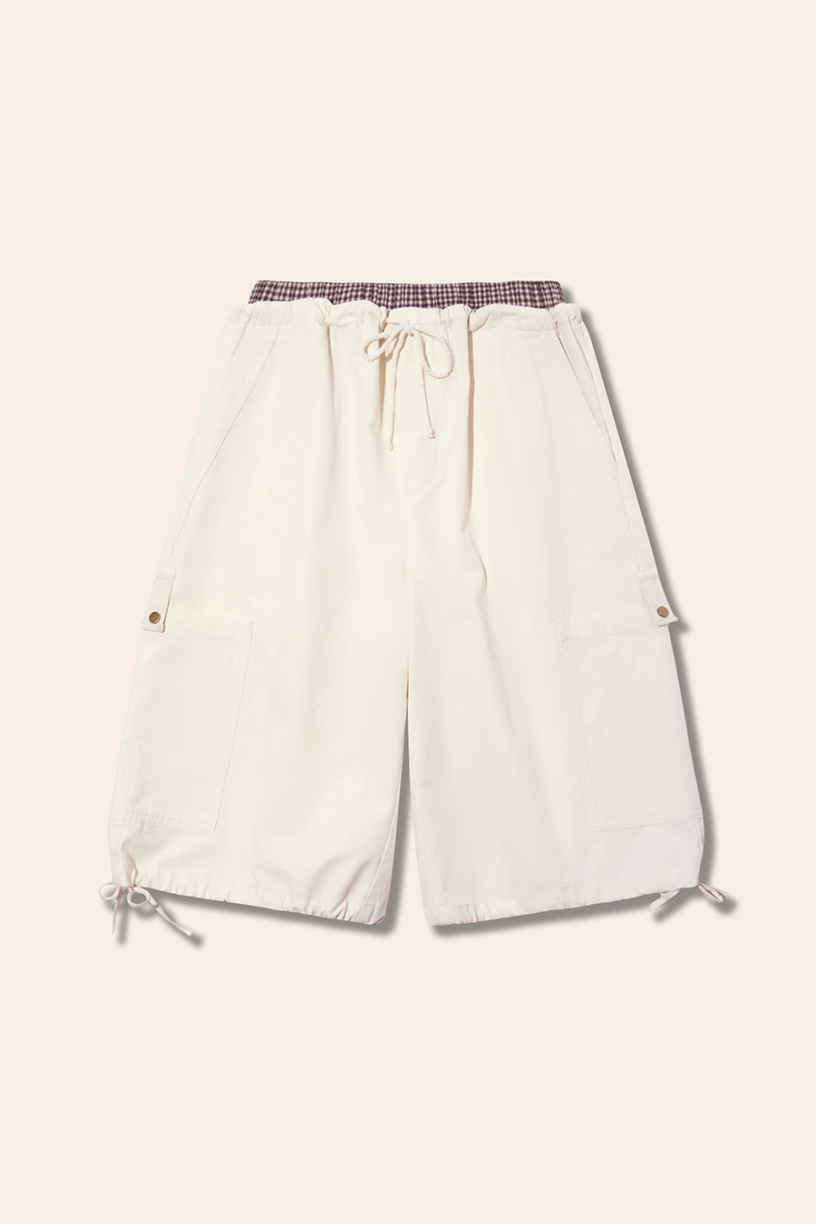 Drawstring Hem Cargo Shorts|yescci