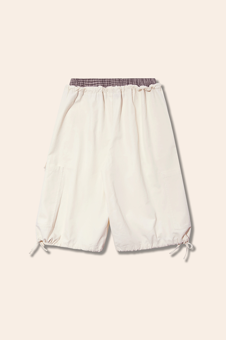 Drawstring Hem Cargo Shorts|yescci